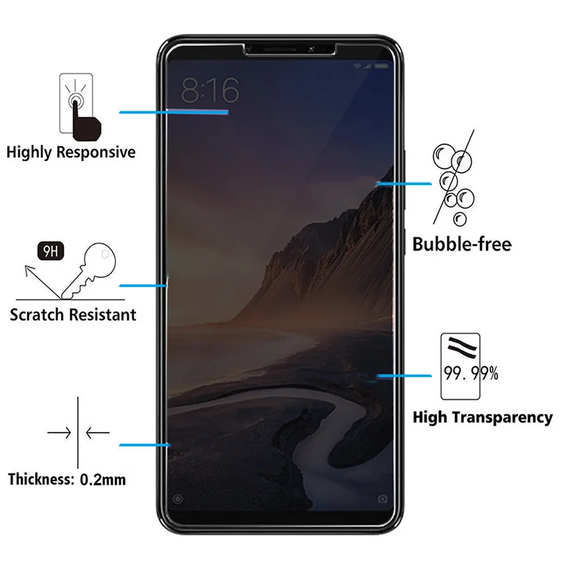 EXUNTON для Xiaomi Mi Max 3 2.5D защита экрана из закаленного стекла для Xiaomi Mi Max3 Черная защитная пленка для передней панели