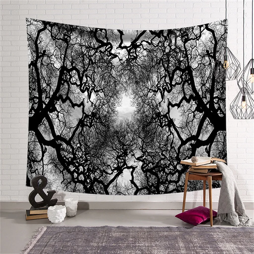 

Ancient Tree Printing Tapestry Wall Hanging Mandala Nature Scenic Tapestry Beach Towel Tapestry For Bedroom Living Room 130*150