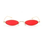 Маленькие овальные солнцезащитные очки для женщин и мужчин, мужские ретро-очки в металлической оправе с желтыми и красными линзами, винтажные Круглые Солнцезащитные очки UV400
