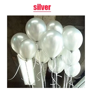 silver 100 шт./лот воздушные шары ко дню рождения аксессуары 10 дюймов латексный воздушный шар детские большие красные синие шарики для свадьбы надувные вечерние шары - Цвет: silver