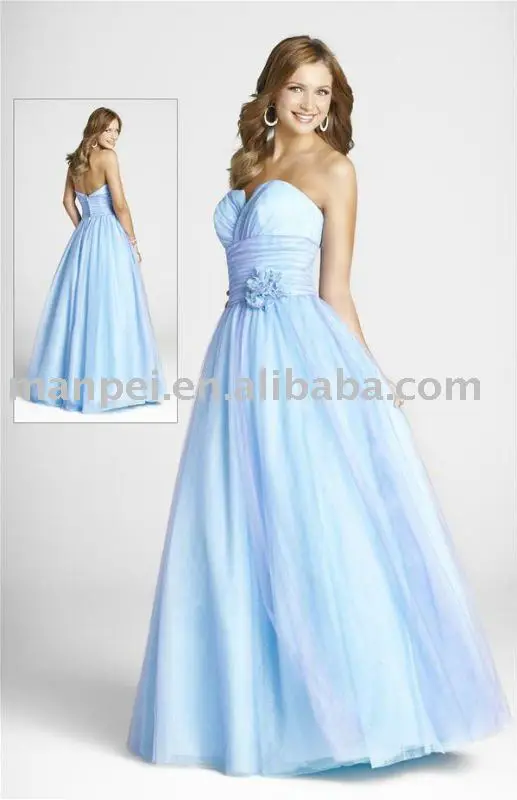 elegant strapless flowered sash organza ballgown dress/prom dresses MPA-27 | Свадьбы и торжества
