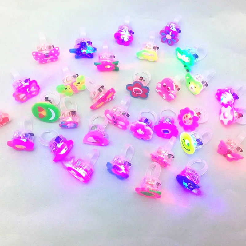 50 шт./лот Мультфильм светодиодный фонарик на палец кольцо игрушка различные