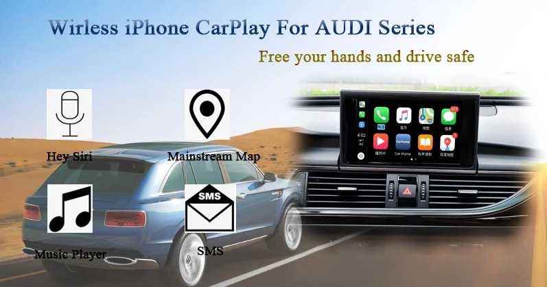 Carplay интерфейс Handsfree звонки/карта Apple/Siri Голосовая команда для AUDI A6 4G заводской автомобильный монитор
