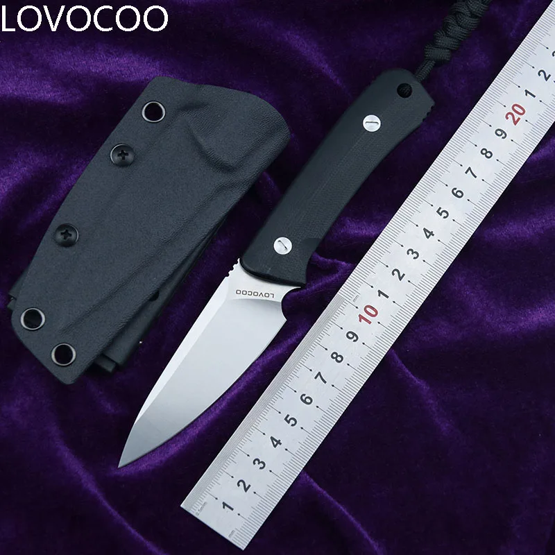 LOVOCOO Крапива нож с фиксированным лезвием D2 Сталь G10 Ручка Открытый Охота выживания карманные кухонные ножи для фруктов практичные edc инструменты