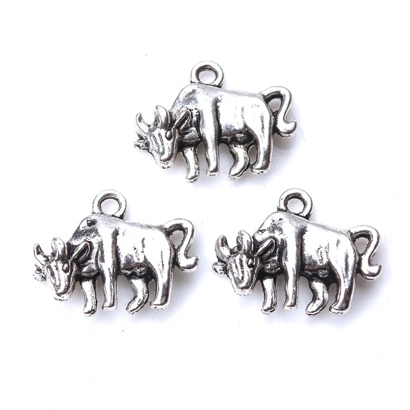 10 шт./лот 14*17 мм милые Подвески в виде коровы ожерелье и подвеска античном