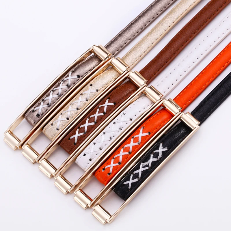 Женский тонкий ремень из воловьей кожи с узлом повседневные джинсы кожи|belts for