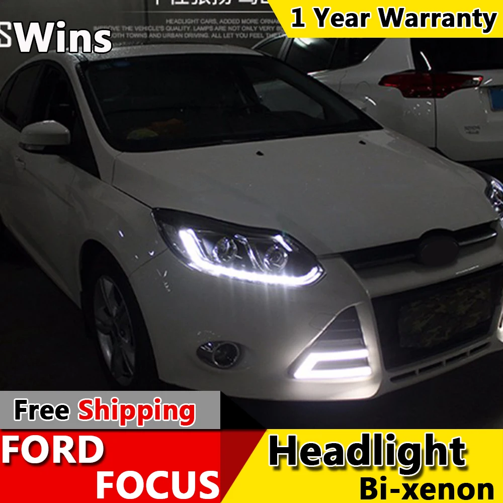 Wins фары для Focus 2012-2014 3 светодиодный DRL Bi Xenon объектив дальнего и ближнего света
