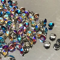 50sets 6mm mixed color cz crystals rhinestone rivets ab plated rivets assorted cabochon rivets fit diy making shipping free
