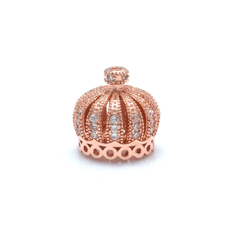 Rose Gold 14*13 мм DIY кисточки подвеска в форме короны шапки аксессуары для женщин 'ювелирные изделия серьги с кисточками жемчужное ожерелье подарок изготовление - Цвет: Rose Gold