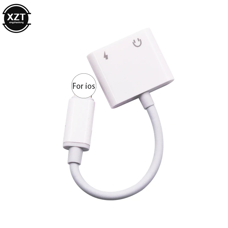 2 в 1 телефонный адаптер для наушников iPhone 8 7 7 Plus X для адаптера Lightning 3,5 мм разъем аудио зарядный кабель высокого качества