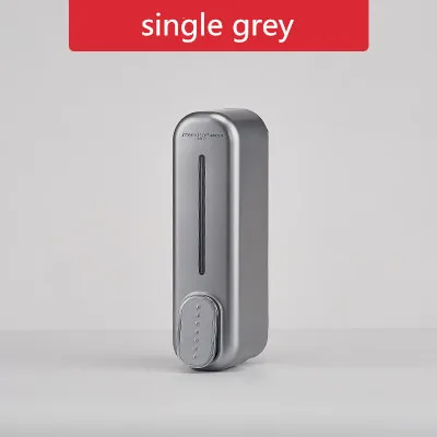 Single grey Дозатор мыла настенный шампунь для гостиничной ванной комнаты лосьон для жидкого мыла диспенсер из нержавеющей стали 6 цветов дозатор мыла для рук - Цвет: Single grey