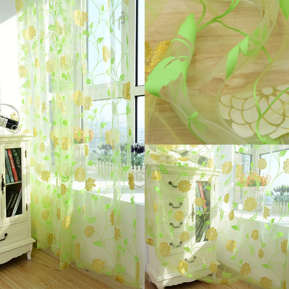 Новое поступление 100*200 см красивые разноцветные шторы с цветочным принтом для