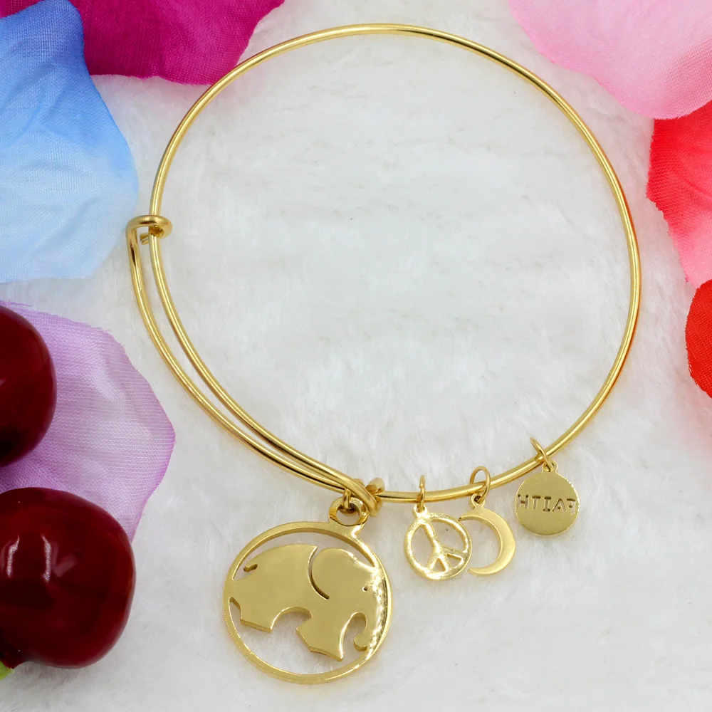 Роскошные милые детские браслеты из нержавеющей стали с золотыми/стальными