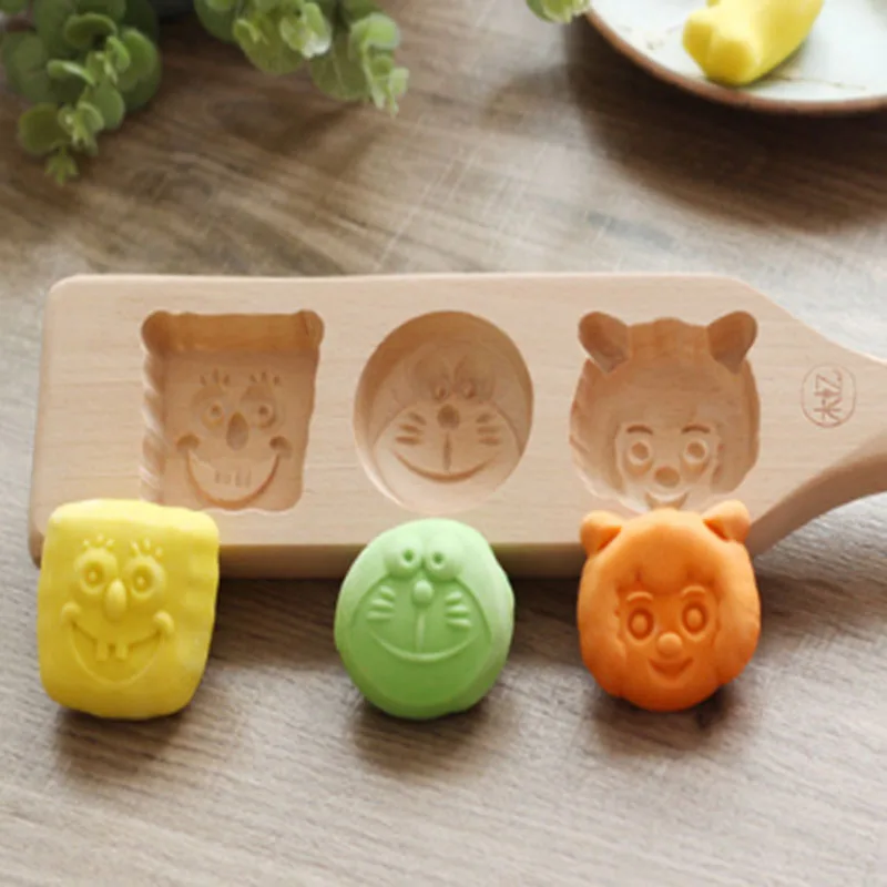 Sponge Bob Деревянная форма для лунного торта, 1 шт., 3D форма животного, форма для печенья, печенья, форма для выпечки, украшения торта, принадлежности для помадки, инструменты для выпечки и кондитерских изделий - Цвет: Sponge Bob