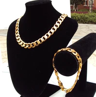 24k stamped gold gf finish iced hip hop chain bracelet mens miami cuban necklace 12mm wide set 7 days no reason to refund