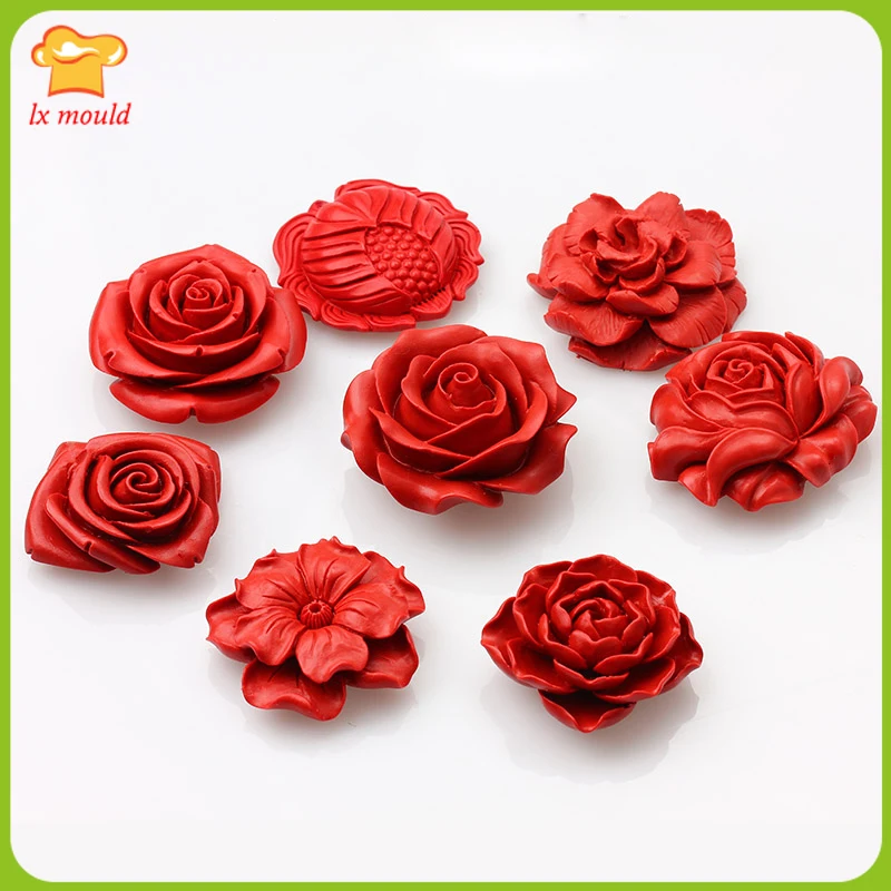 

Variety DIY Decorative Flower Fondant Cake Clay Soap Chocolate Silicone Mold Dessert Tools