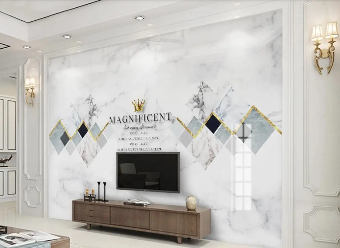 Мраморная Геометрическая настенная бумага художественная живопись контактная HD