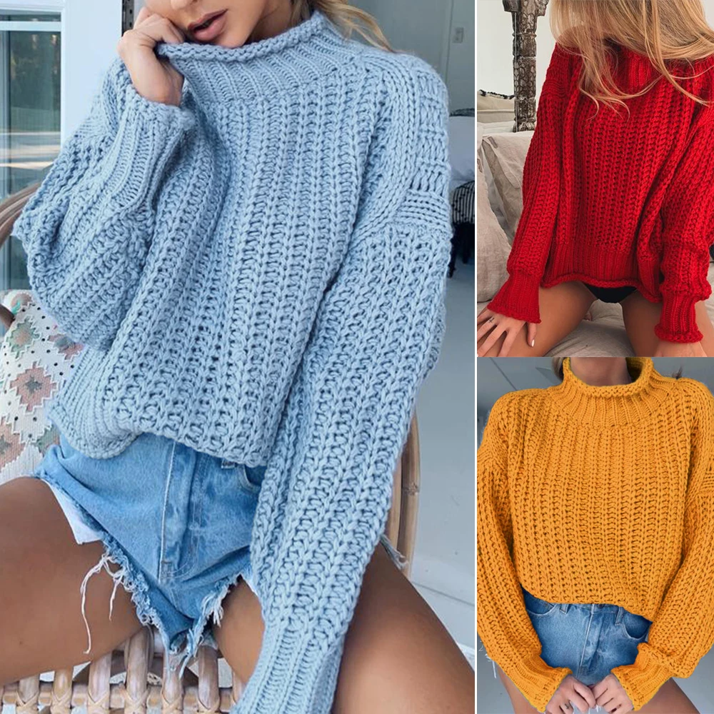 Knite Turtleneck Pullovers Loose Winter Red Sueter Feminino Lazy Oaf Long Sleeve Sweater Women Jumper Chompas Para Mujer | Женская