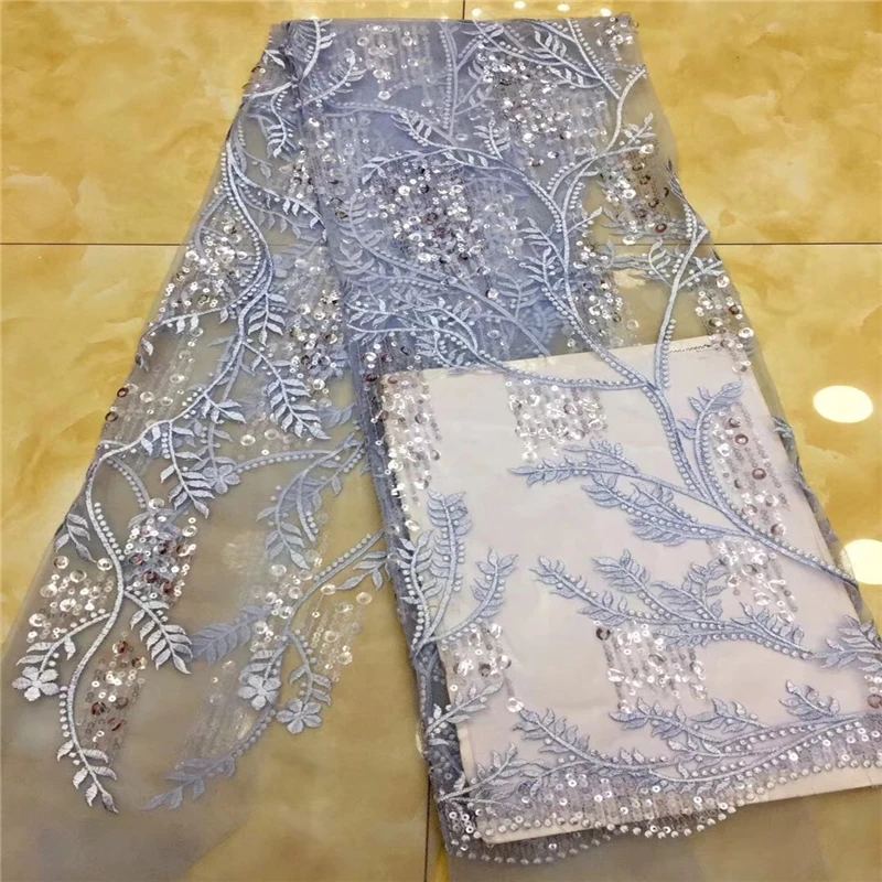 Светло голубое французское кружево высокого качества 2018 Европейская и