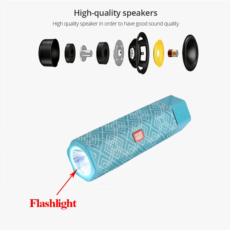 Bluetooth Колонка Водонепроницаемая портативная с поддержкой FM радио и TF