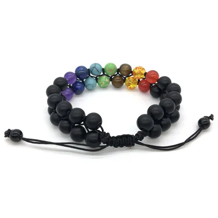 TOUCHEART 2 pcs/set Casual Natural Stone Chakra Bracelets Bangles For Women Handmade Jewelry Making Rainbow Bracelet SBR190097 | Украшения