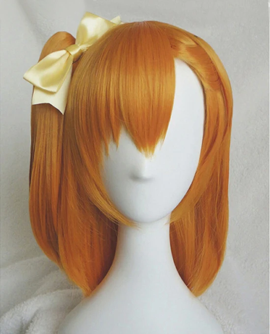 Honoka Косака парики LoveLive! Love Live термостойкие синтетические волосы клип конский хвост косплей парик+ парик колпачок+ желтый бант