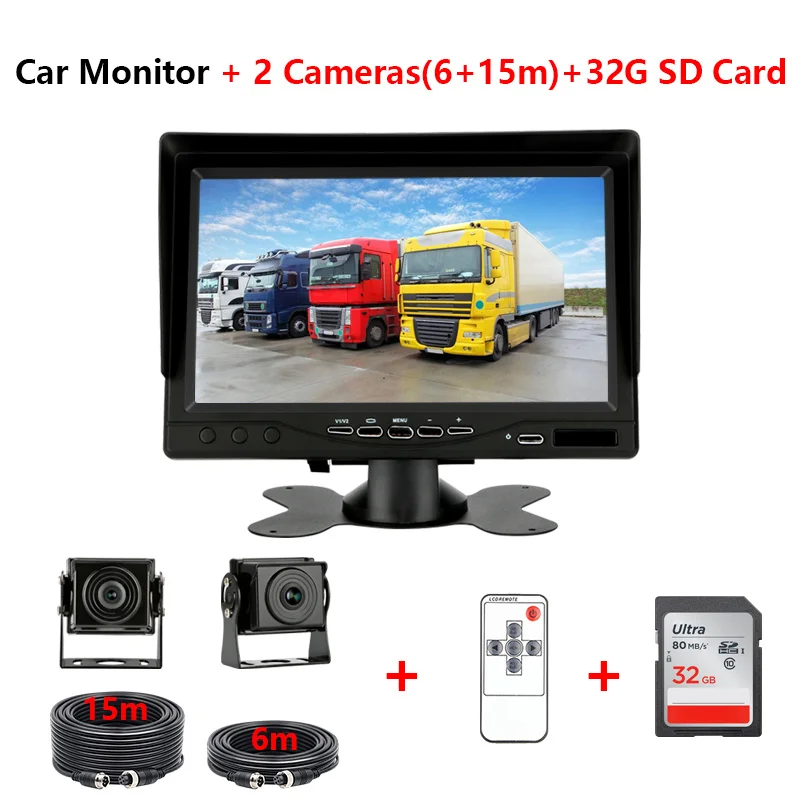 Cameras add 3G card Jansite " AHD автомобильный монитор TFT ЖК-дисплей 2-х канальный DVR Запись солнцезащитный козырек зеркало заднего вида Камера парковки заднего вида Системы для резервного копирования Камера - Цвет: Cameras add 3G card