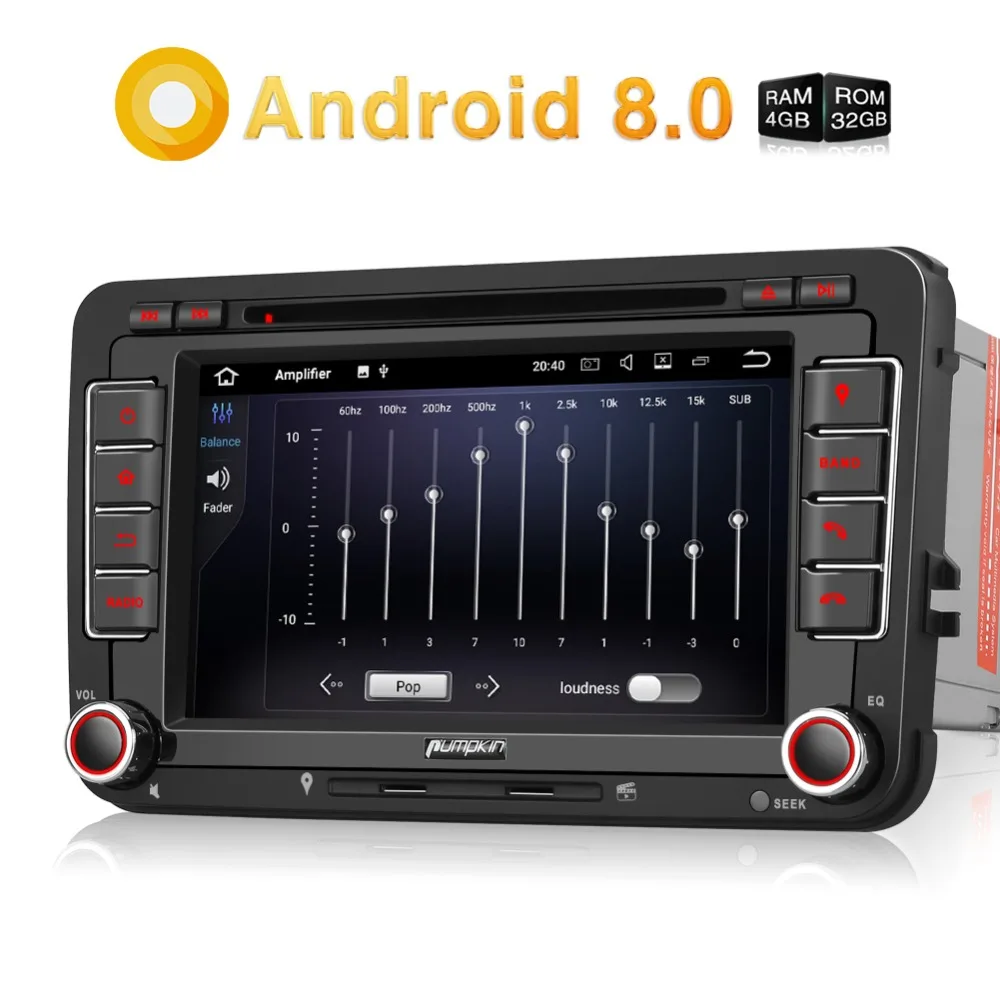 Pumpkin 2 Din 7 ''Android 8 0 автомобильный Радио dvd плеер GPS навигация для VW/Skoda/Seat/Golf Car DVR 4
