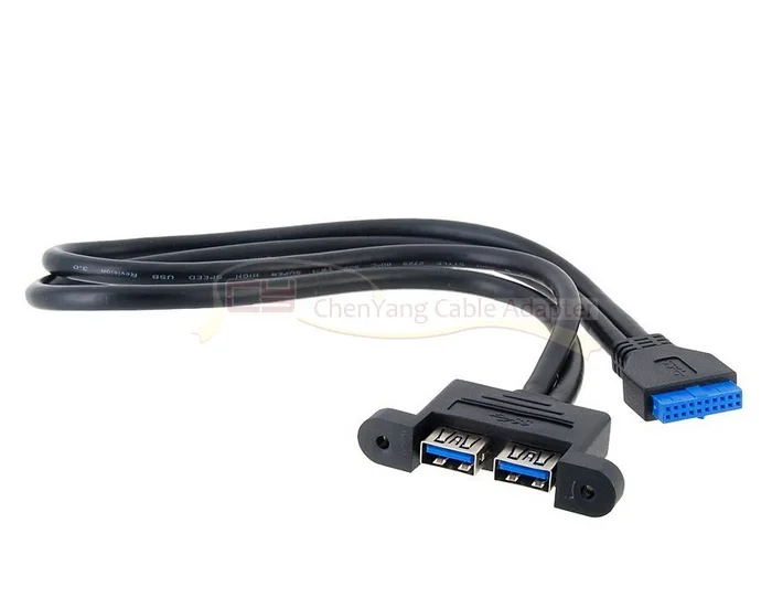 Двойной порт USB 3 0 Женский Тип панели к материнской плате 20 pin кабель заголовка 50