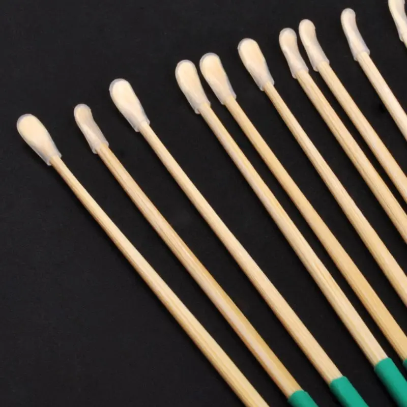 Бамбуковая деревянная ложка для уборки ушей противоскользящая Зеленая