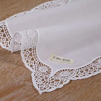 d605 m white premium cotton lace wedding handkerchief crochet hankies for womenladies bridal gift