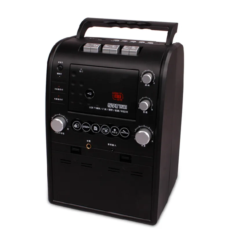 Высокая мощность FM радио рекордер Ленточный привод U диск карта MP3 плеер повторный следование динамик наклоняясь Кара ОК машина стерео МегаФон