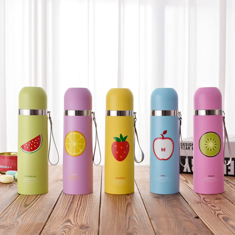 Студент Портативный бутылки Нержавеющая сталь двойные стенки вакуумной Колбы