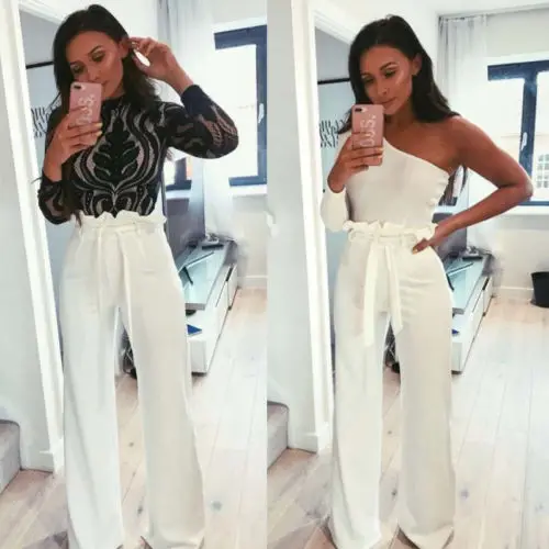 Женские брюки свободные с высокой талией|ladies trousers|wide leglong pants |
