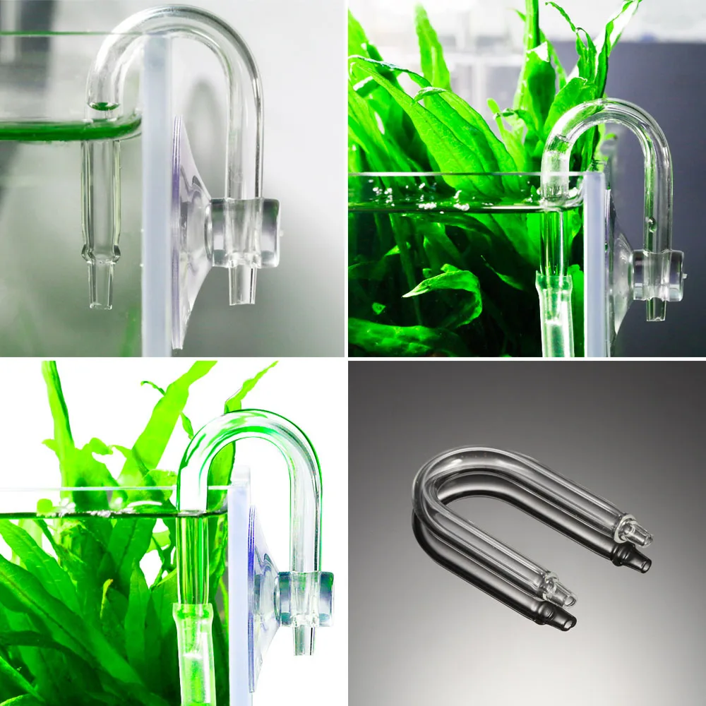 2 _ стеклянная U-образная трубка для аквариума Диффузор CO2 DIY оборудование