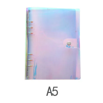 A5 not inside page 1 шт., A5, A6, ПВХ, Радужный лазерный Биндер, прозрачный блокнот, дневник, Обложка, блестящий вкладыш, блокнот, планировщик, зажим, офисные принадлежности - Цвет: A5 not inside page