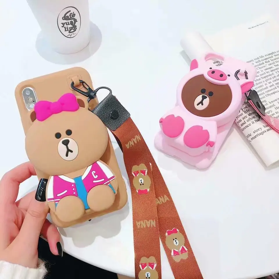 ORYKSZ 3D мультфильм Тоторо кошелек ручной чехол для телефона для iPhone 11 Pro Max 6 6s 7 8 Plus X XR XS Max силиконовый чехол Fundas