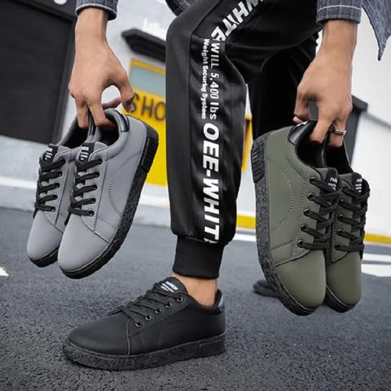 

New autumn casual shoes male Korean version of pu students wild board shoes tide.