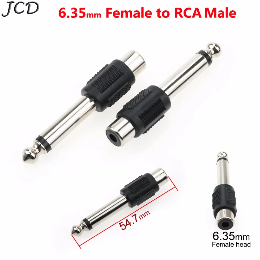 JCD 0 25 &quot1/4 6 5 мм 35 моно штекер AV аудио разъем к RCA гнездовому аудиоразъему адаптер