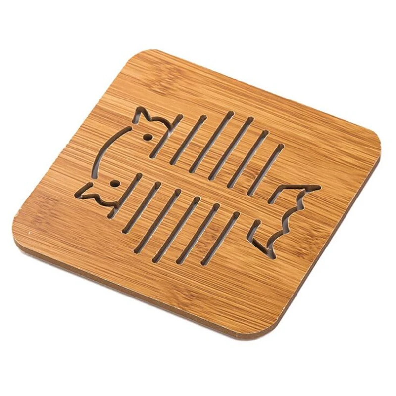 9 Designs Creative Wood Cup Mat Anti-Scald Mug Pad Pot Bowl Non-Slip Mats Kitchen Accessories Tools Table Decoration | Дом и сад