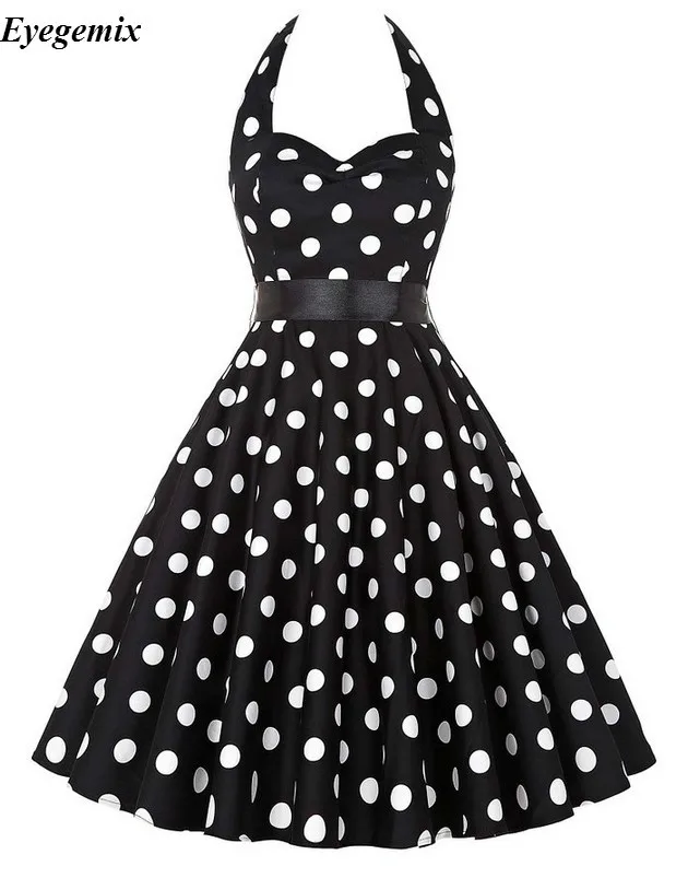 2019 рокабилли платье в горошек женское еда 1950 S 60 винтажное Vestidos на булавке большое