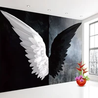 custom 3d photo wallpaper nordic modern creative black white angel wings art wall painting living room bedroom home decoration