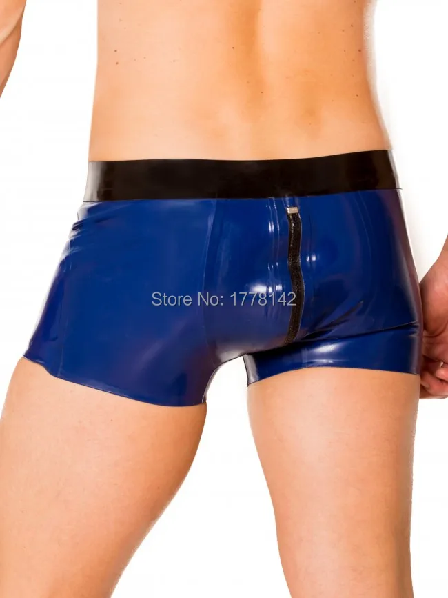 Латексные шорты мужское нижнее белье из латекса с молнией на промежности