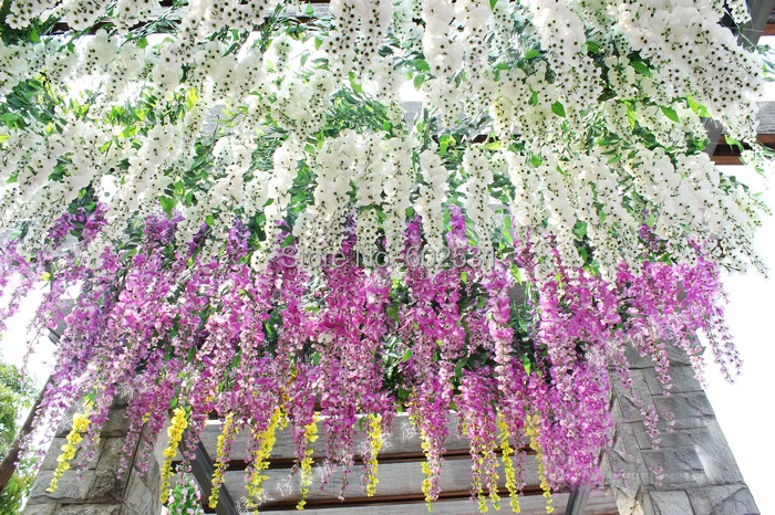 SPR Бесплатная доставка 100 см искусственный водостойкий цветок wisteri ротанговый