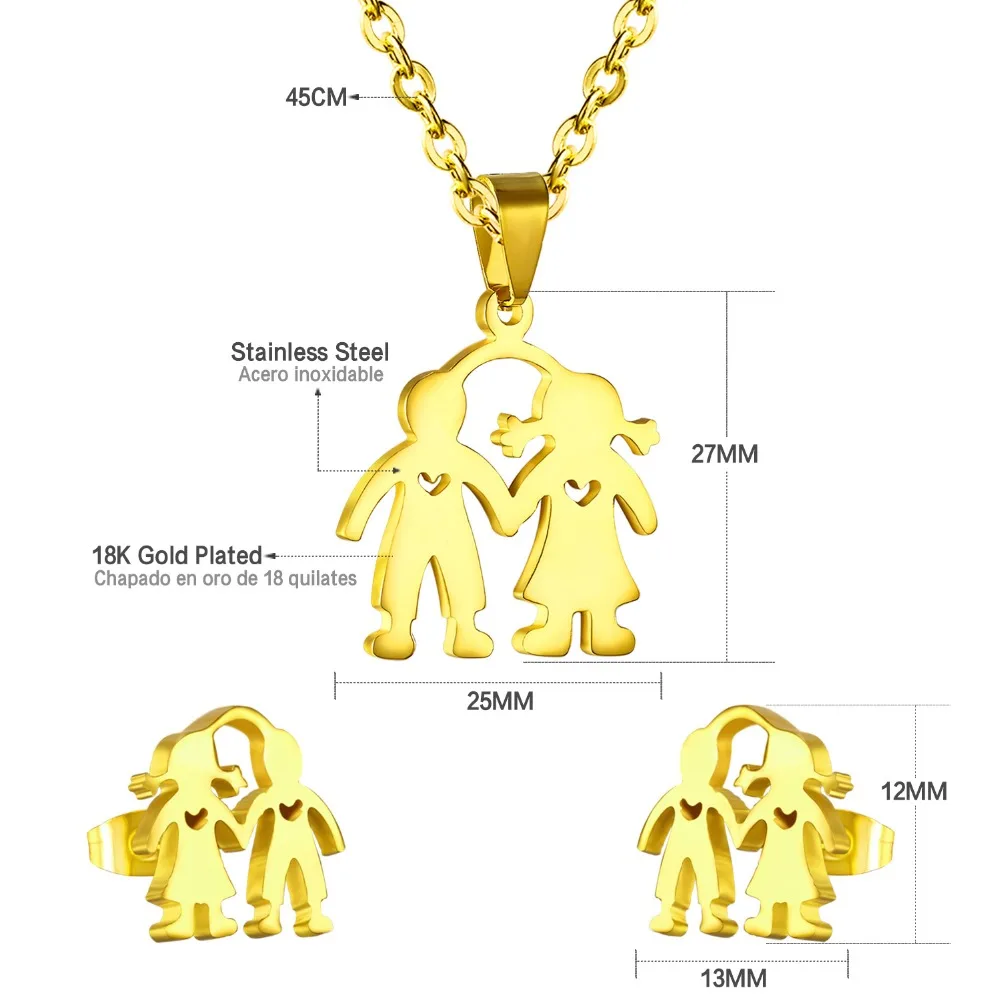LUXUKISSKIDS Модные Ювелирные наборы для девочек из Дубая золотого цвета с сердцем