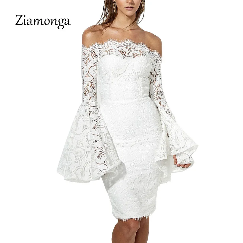 Ziamonga сексуальное модное дизайнерское Бандажное Платье женское белое|bandage dress|lace