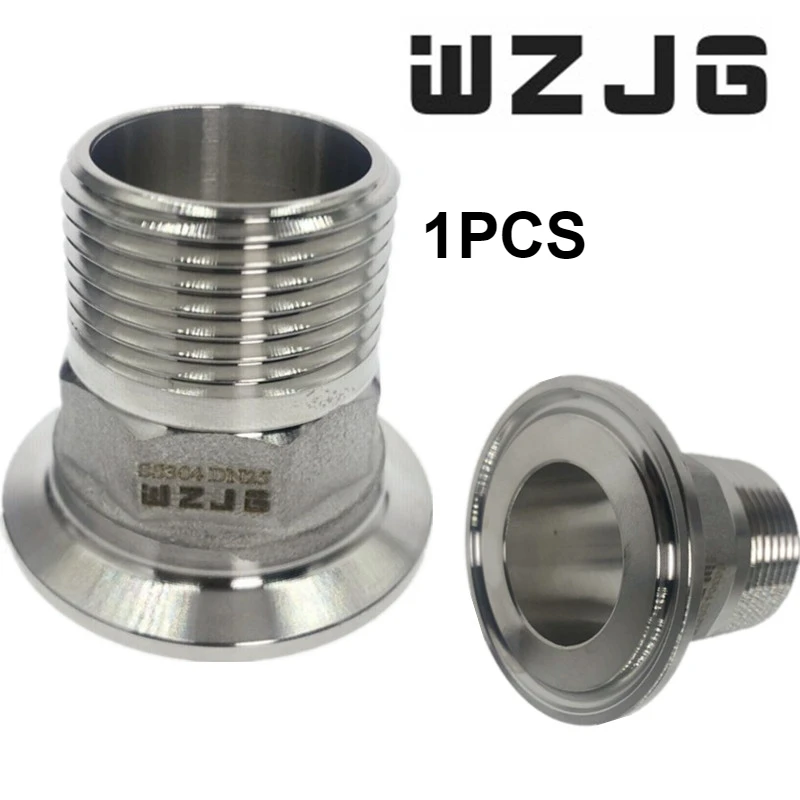 WZJG 1/" DN15-2" DN50 нержавеющая сталь SS304 Санитарно мужской резьбовой наконечник OD 50,5 мм подходит 1," тройной зажим