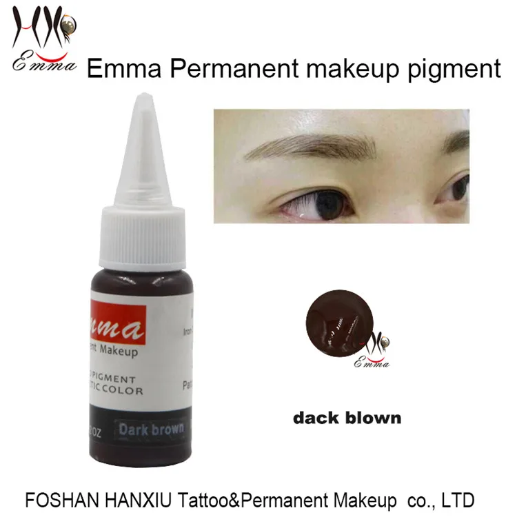 dark brown Профессиональная бутылка краски для татуажа, пигмент для тату-арта, бровей, губ, Перманентный макияж, чернила, принадлежности - Цвет: dark brown