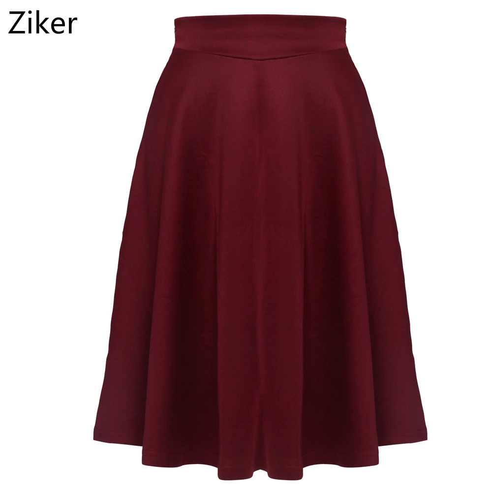 Однотонная женская юбка империя длина до колена Офисная Женская А