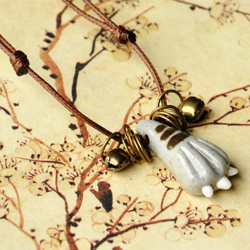 Подвески в виде ступней кошки керамические ожерелья для ног эффектное